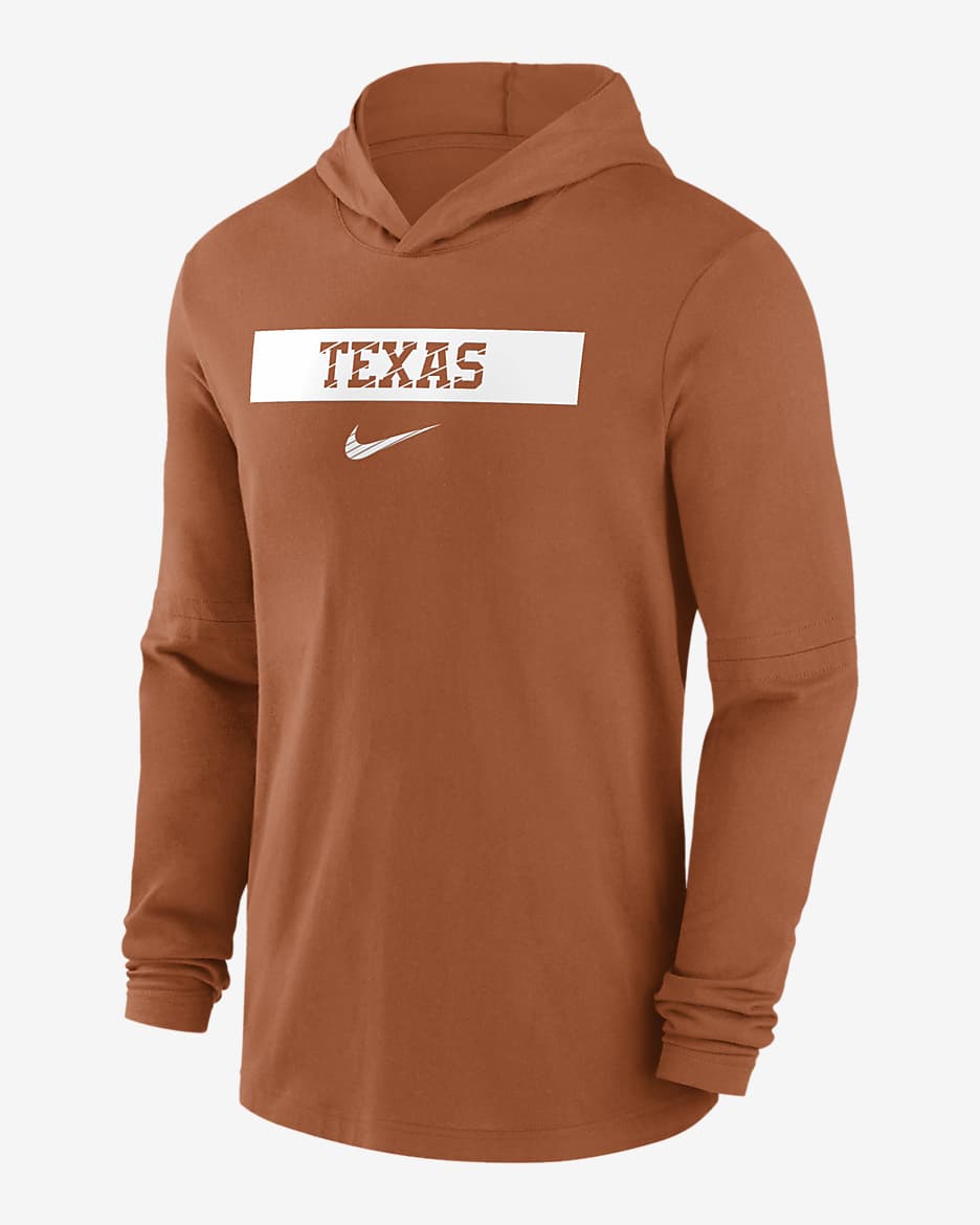 Texas Longhorns NCAA Burnt Orange Black popular Nike Therma Fit Pullover Hoodie Mens XL